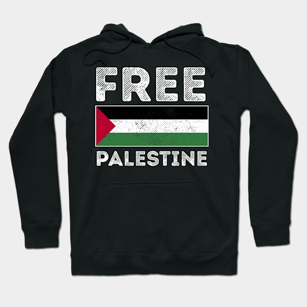 Free Gaza Palestine Flag Arabic Gift Hoodie by qwertydesigns